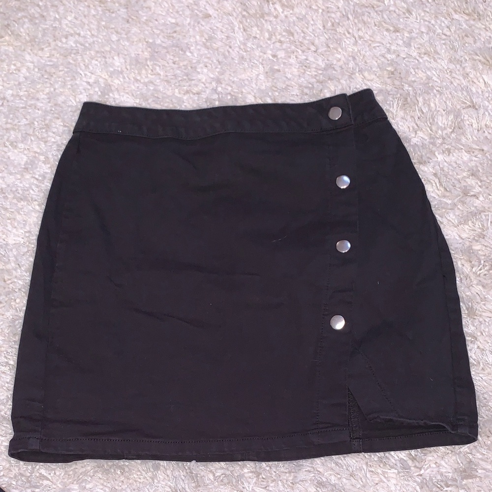 PacSun Black Mini Skirt with Button Detail
